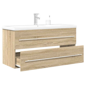 Set de muebles de baño 2 pzas madera contrachapada roble Sonoma D