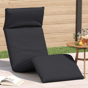 Tumbona plegable negra 175x54x8.5 cm tela oxford D