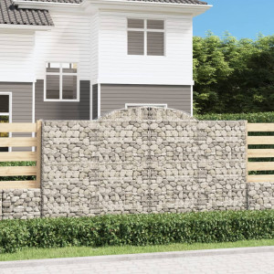 Cestas gaviones 30 uds forma de arco hierro 300x50x160/180 cm D