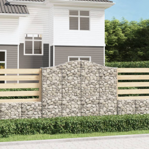 Cestas gaviones 10 uds forma de arco hierro 200x30x160/180 cm D