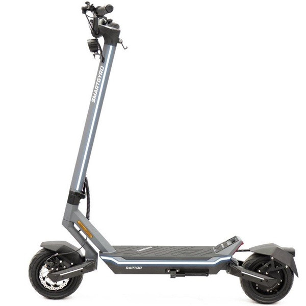 Patinete eléctrico smartgyro raptor evo/ motor 1000w/ ruedas 10'/ 25km/h /autonomía 60km/ gris D