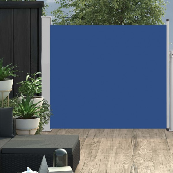 Toldo lateral retráctil de jardín azul 100x300 cm D