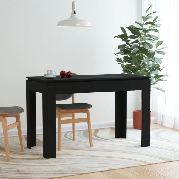 Mesa de comedor de madera contrachapada negro 120x60x76 cm D