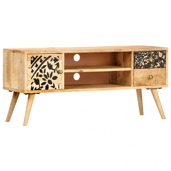 Mueble para TV madera maciza de mango 100x30x45 cm D