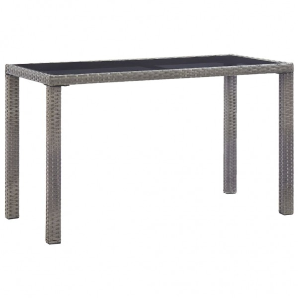 Mesa de jardín de ratán sintético gris antracita 123x60x74 cm D