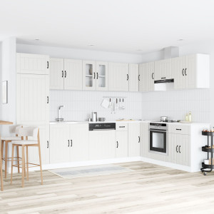 Gabinete de Cocina  Lucca con Doble Lavabo Blanco de Madera Ingenierizada D
