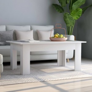 Mesa de centro madera contrachapada blanco 100x60x42 cm D