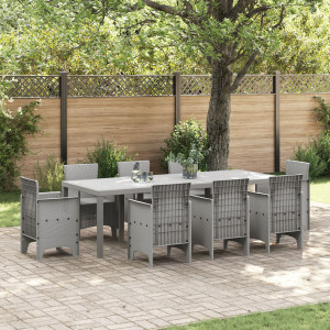 mesa de patio  Gris claro Metal. materiales sintéticos Grande D