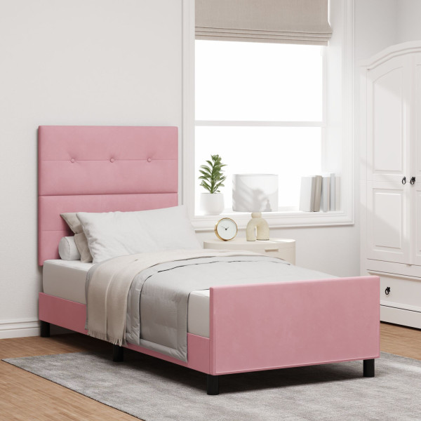 Cabezal de cama Rosa 90x200 cm Terciopelo Cabezal de cama Rosa 90x200 cm Terciopelo D