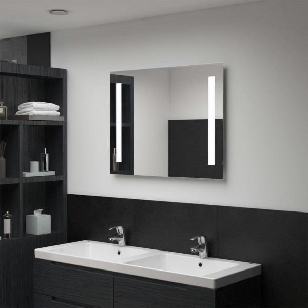 Espelho de parede de banheiro com LED 80x60 cm D