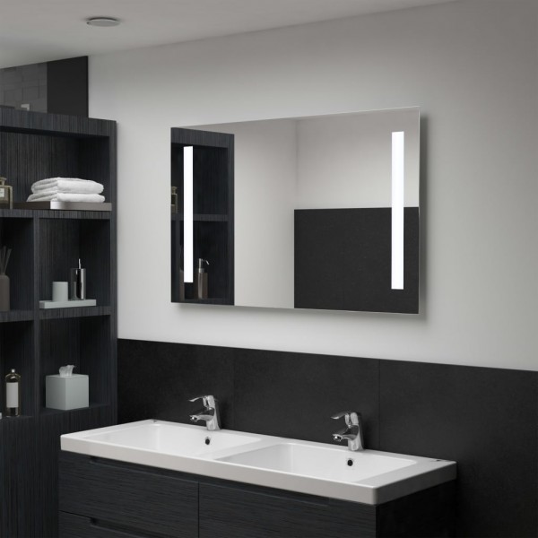 Espelho de parede de banheiro com LED 100x60 cm D