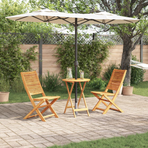Conjunto de Bistro Plegable de 3 Piezas en Acacia Maciza D