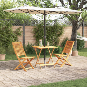 Conjunto de Bistro Plegable de 3 Piezas de Madera Sólida de Acacia de D