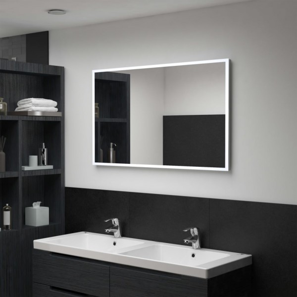 Espelho de parede de banheiro com LED 100x60 cm D