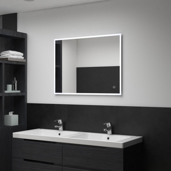 Espelho de parede de banheiro com LED e sensor táctil 80x60 cm D