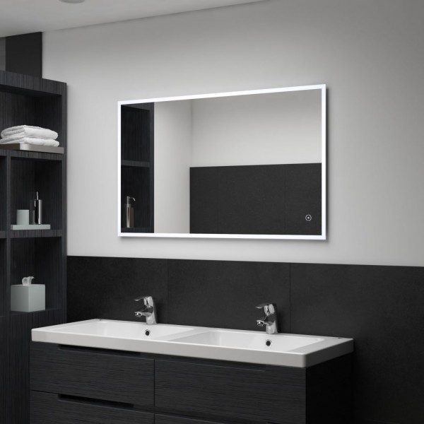 Espelho de parede de banheiro com LED e sensor táctil 100x60 cm D