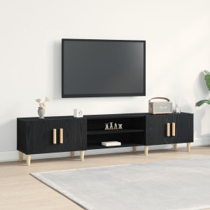 Mueble para TV Negro Roble 180x31.5x40 cm Madera Elaborada D