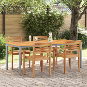 Mesa de Jardín  200x90x75 cm de Madera Maciza de Acacia y Metal D
