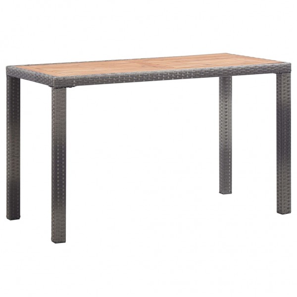 Mesa de jardim de madeira maciça acacia cinza e marrom 123x60x74 cm D