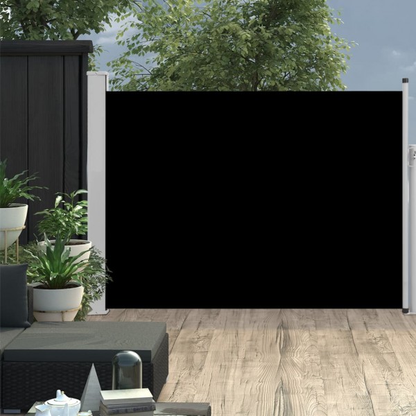 Toldo lateral retráctil de jardín negro 100x500 cm D