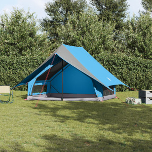 Tienda de Camping A Marco 5-Personas Azul Impermeable D