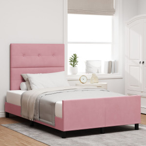 Estructura de Cama de Terciopelo Rosa  120x200 cm D