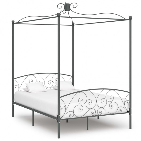Estrutura de cama com leito de metal cinza 140x200 cm D