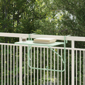 Mesa Colgante al Aire Libre  - Verde Menta. 60 x 39 x 50 cm. Acero D
