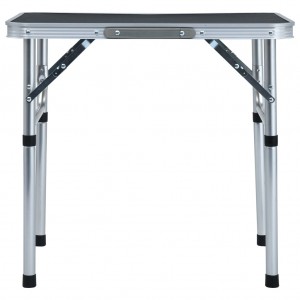 Mesa de camping plegable aluminio gris 60x45 cm D