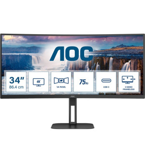 Monitor profesional ultraparonámico curvo aoc cu34v5c/bk 34'/ wqhd/ multimedia/ negro D
