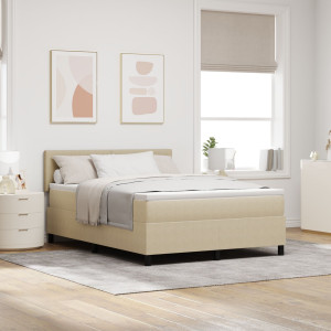 Cama con Somier  con Colchón Verde Claro Gris 140x200 cm Tela de Terciopelo D