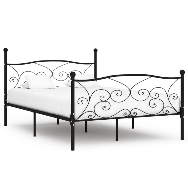 Estructura de cama con somier metal negro 140x200 cm Estructura de cama con somier metal negro 140x200 cm D