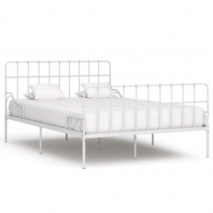 Estructura de cama con somier metal blanco 140x200 cm D