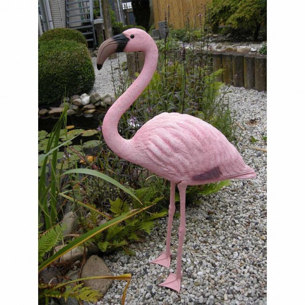Ubbink Ornamento de lagoa de jardim de plástico flamingo D