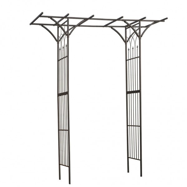 Nature Arco para jardim de metal preto 114x66x232 cm D