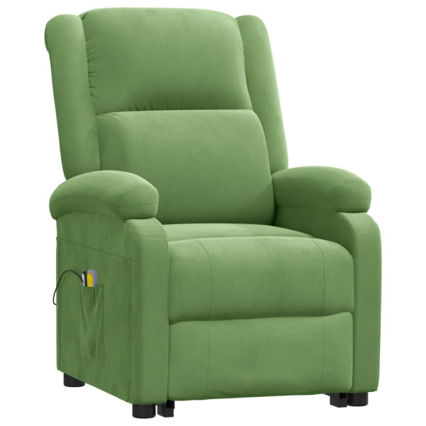 Sillón de masaje elevable terciopelo verde claro M 3
