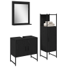Conjunto de Armario de Baño de 3 Piezas en Madera Ingenierizada Color Negro 3