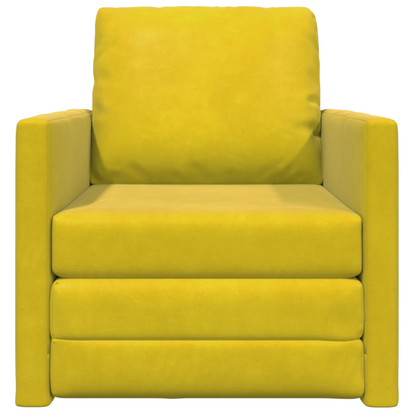 Sofá cama 2 en 1 Amarillo oscuro 74x77x81 cm Terciopelo M 5