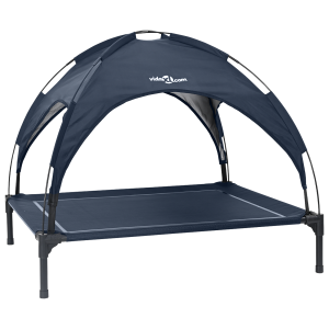 Cama elevada para perros con toldo removible Azul Marino XL Acero H