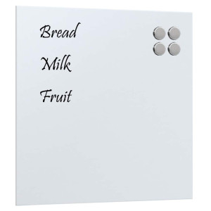 Pizarra magnética de pared vidrio templado blanco 40x40 cm H