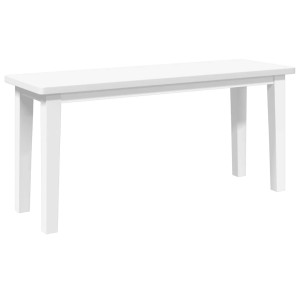 Banco 90 cm madera maciza caucho blanco H