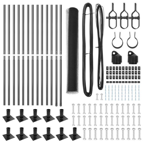 Cerca Hexagonal  Cinza 0.8x25 m Aço M 4