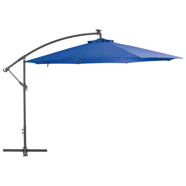 Um guarda-chuva com poste de alumínio azul de 350 cm D