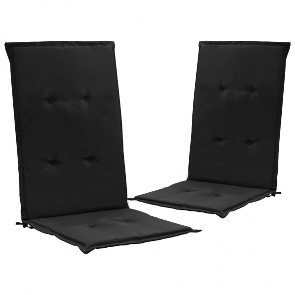 Cojines para sillas de jardín 2 unidades negro 120x50x3 cm D