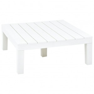 Mesa de jardín de plástico blanco 78x78x31 cm D