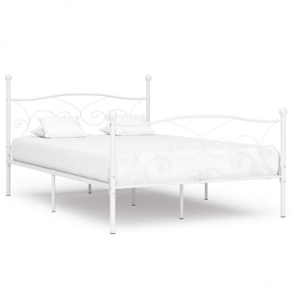 Estructura de cama con somier metal blanco 160x200 cm D