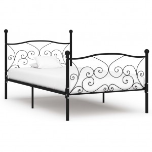 Estructura de cama con somier metal negro 100x200 cm D