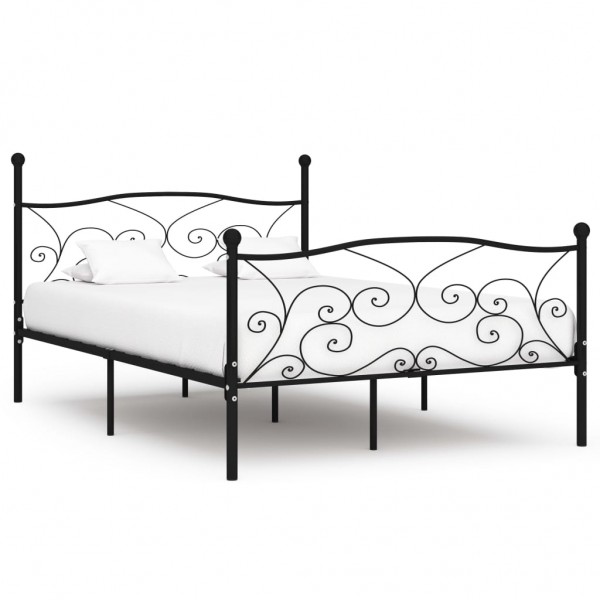 Estructura de cama con somier metal negro 120x200 cm D