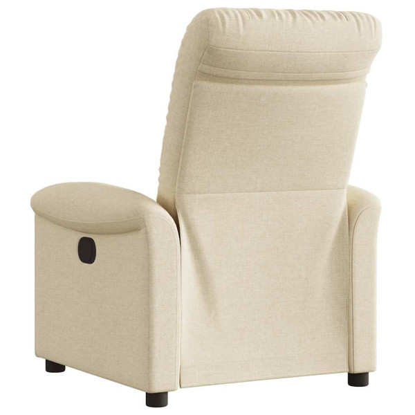 Sillón reclinable de tela crema M 5