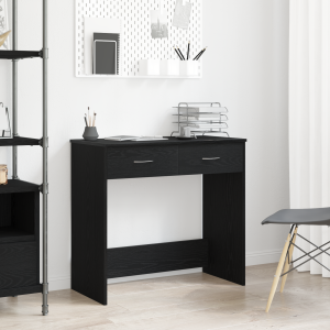 Escritorio  Negro Roble 80x40x75 cm Madera Fabricada D